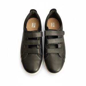 Fitflop Women's Rally Black Leather Adjustable Sneakers 9